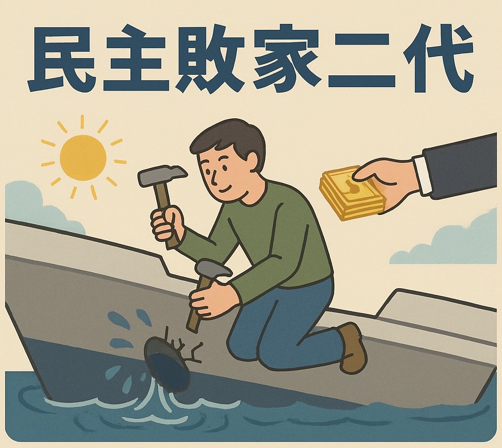 有人說，台灣目前的困境，就是「民主富二代」的問題。