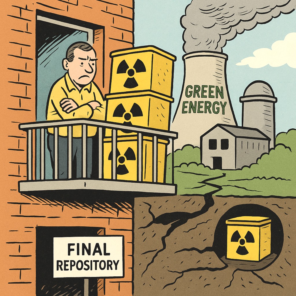 核電的問題一直都很簡單，就是「最終處置場」。包括給低階跟高階核廢料用的。
